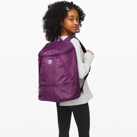Ivivva by Lululemon Girls Playful Poise Backpack Galactic Grape/ Metallic Silver - Picture 1 of 12